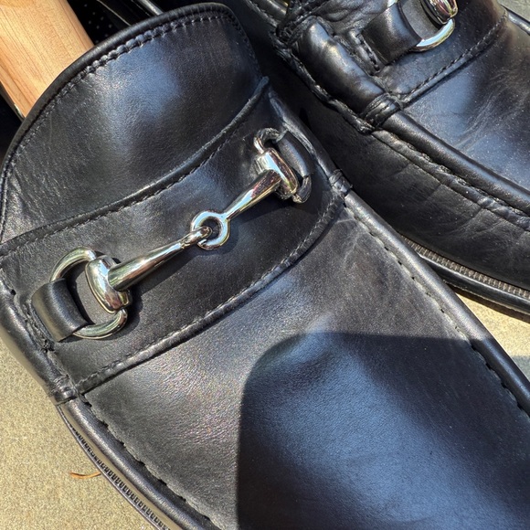 Cole Haan Black Slip-On Loafers with Silver Horsebit - Picture 5 of 12